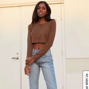 brandy melville brown athelia cardigan